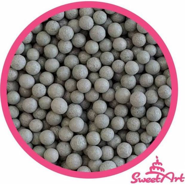 SweetArt strieborné matné cukrové perly 5 mm (80 g)