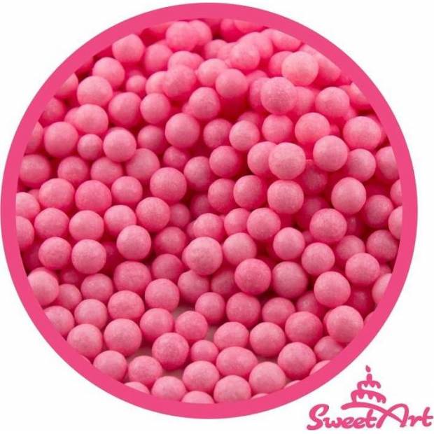 SweetArt cukrové perly ružové 5 mm (80 g)