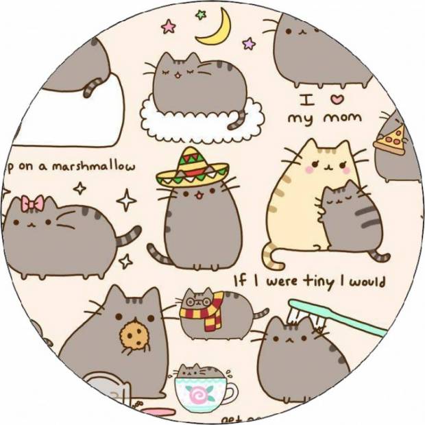 Jedlý papier Pusheen tapeta 19,5 cm