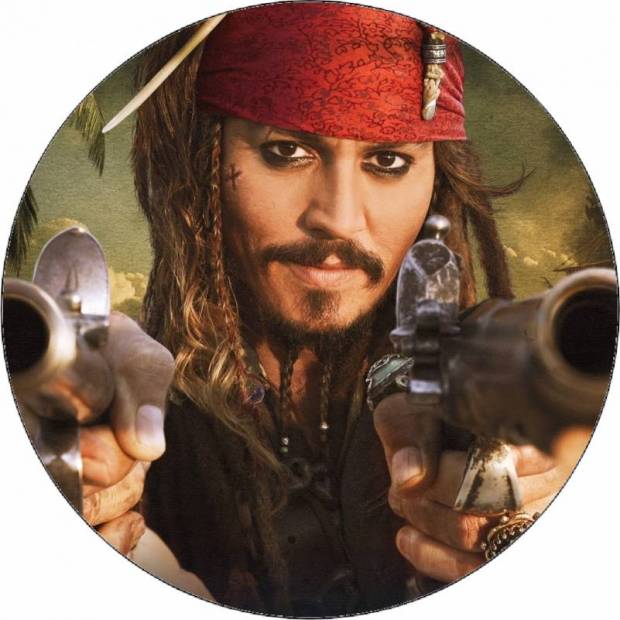 Jedlý papier Jack Sparrow so zbraňami 19,5 cm