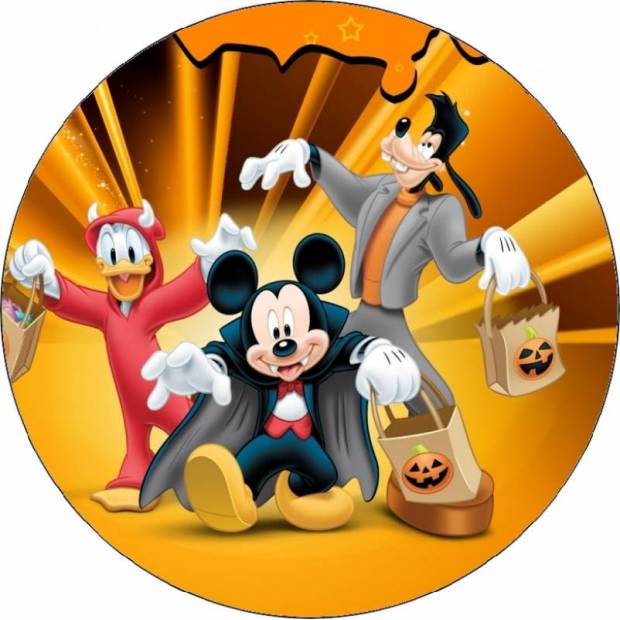 Jedlý papier Kačer Donald, Mickey a Goofy Halloween 19,5 cm