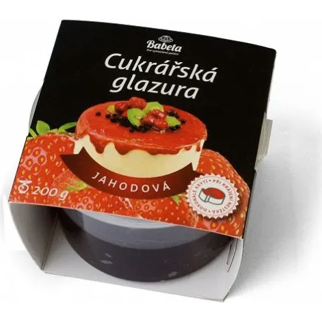 Jahodová cukrárenská poleva 200g