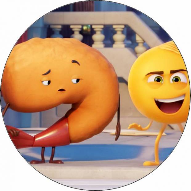 Jedlý papier Emoji vo filme smajlík a krevety 19,5 cm