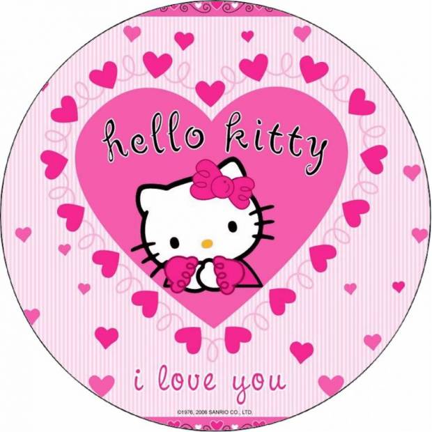 Jedlý papier Hello Kitty v srdci 19,5 cm