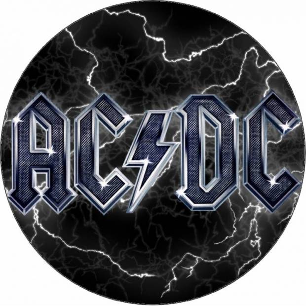 Jedlý papier AC/DC logo modré logo 19,5 cm