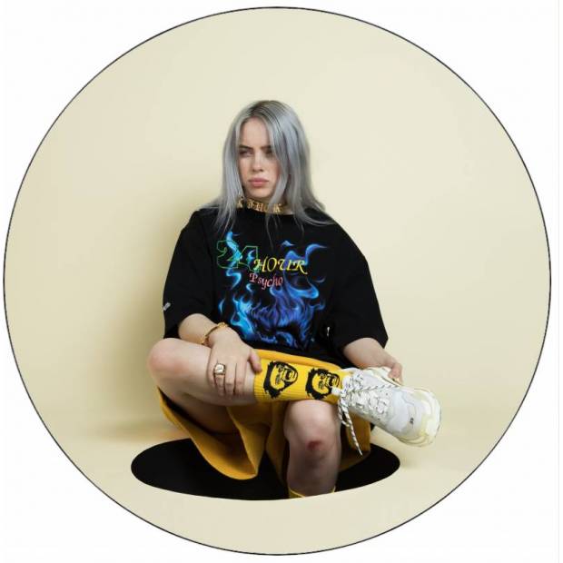 Jedlý papier Billie Eilish sivé vlasy 19,5 cm