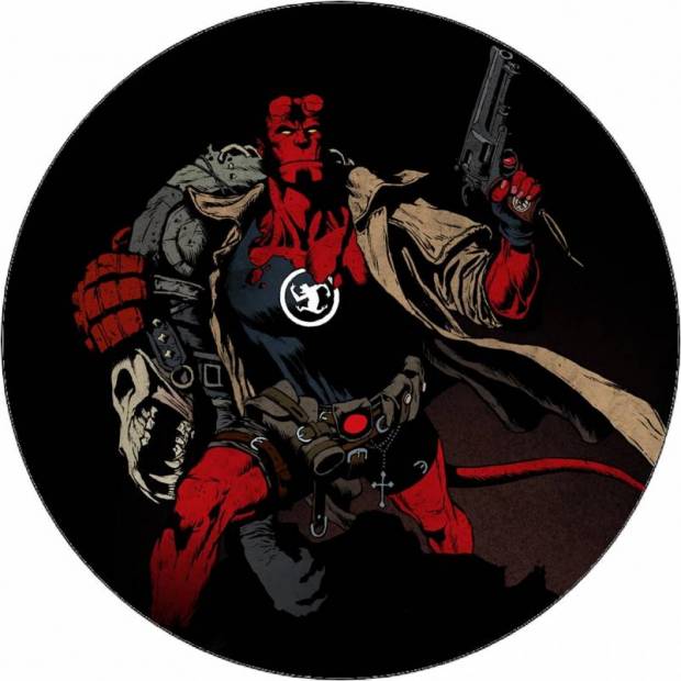 Jedlý papier Hellboy ilustrácia na čiernom pozadí 19,5 cm