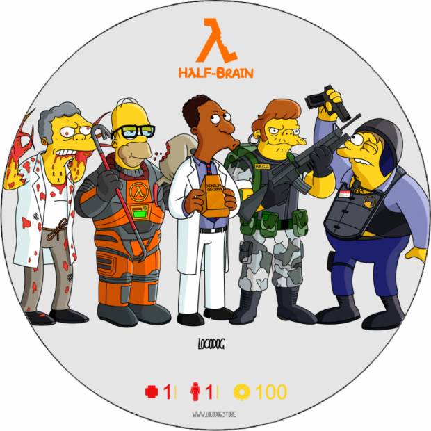 Jedlý papier Simpsonovci ako postavy z hry Half-life 19,5 cm