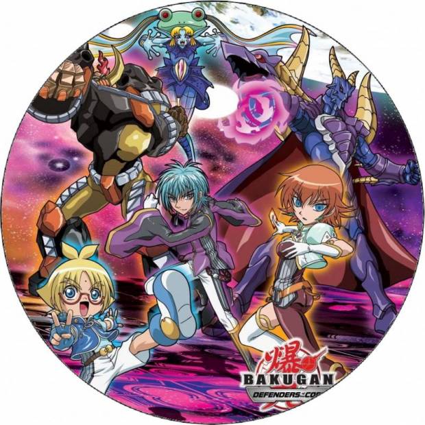 Bakugan jedlý papier fialové pozadie 19,5 cm