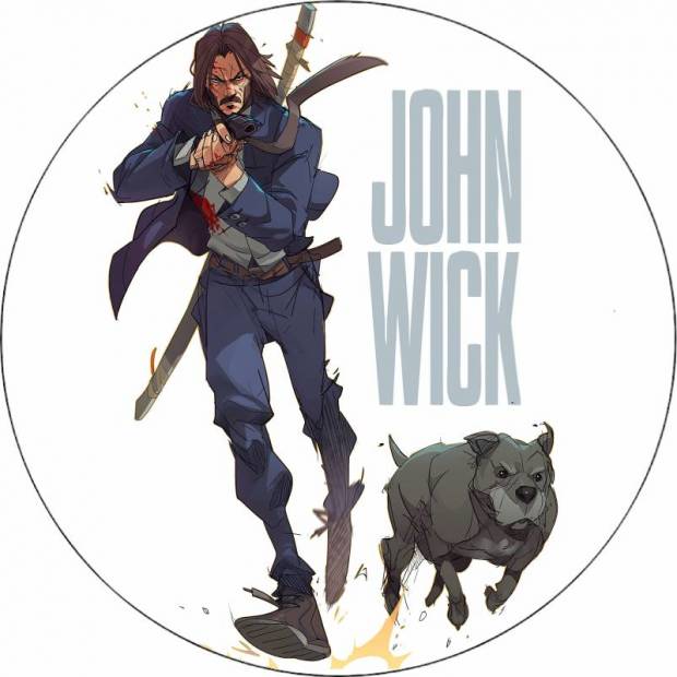 Jedlý papier John Wick logo 19,5 cm