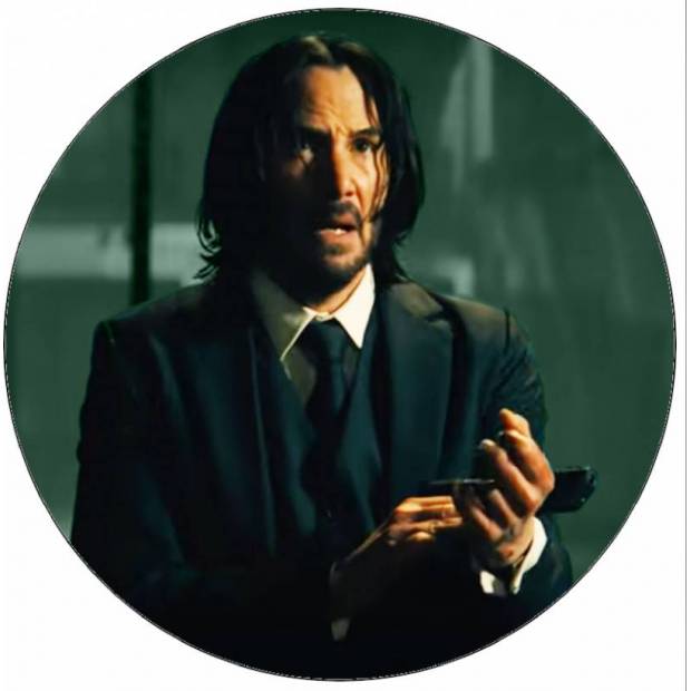 Jedlý papier John Wick s pištoľou 19,5 cm