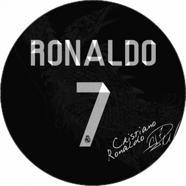 Jedlý papier Cristiano Ronaldo podpis 19,5 cm