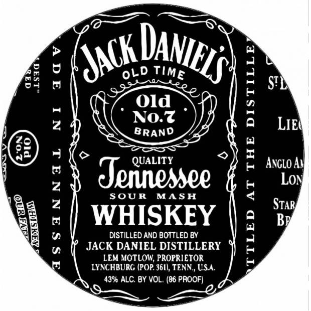 Jedlá papierová etiketa Jack Daniels 19,5 cm